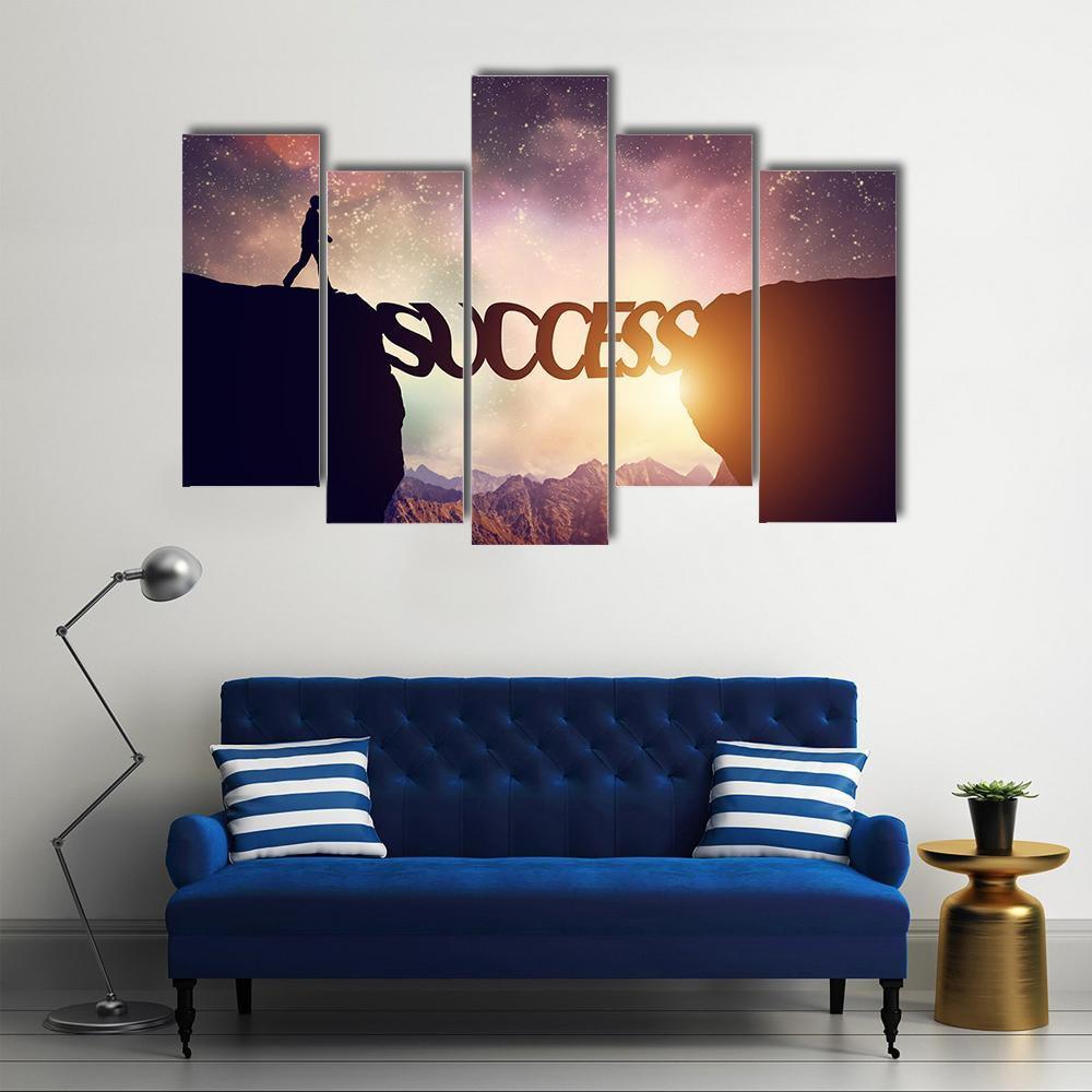 Success Bridge Canvas Wall Art-5 Pop-Gallery Wrap-47" x 32"-Tiaracle