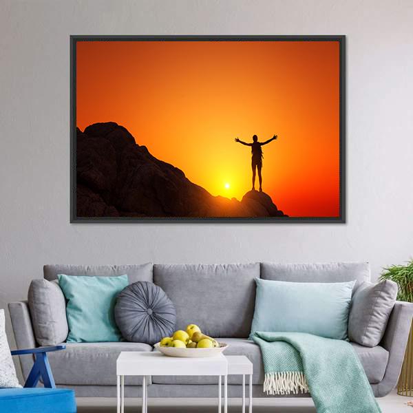 Man Celebrating Success Canvas Wall Art-5 Horizontal-Gallery Wrap-22" x 12"-Tiaracle