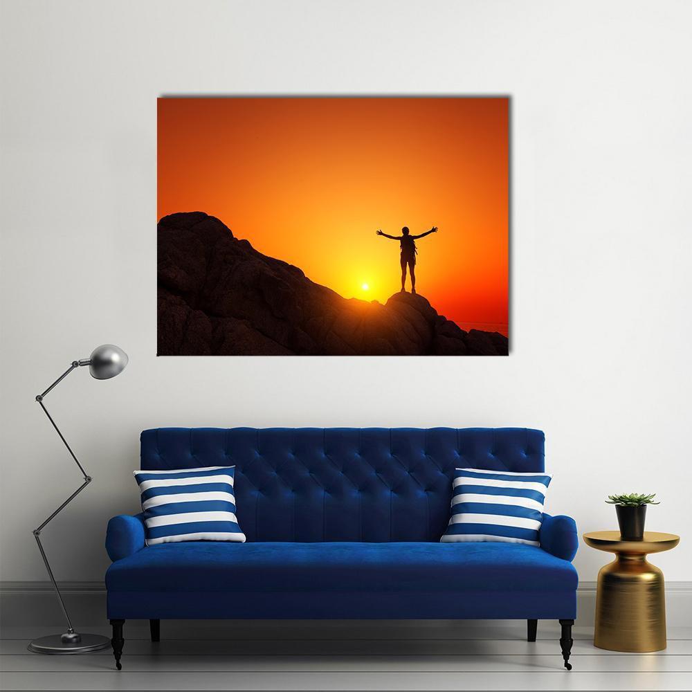 Man Celebrating Success Canvas Wall Art-1 Piece-Gallery Wrap-36" x 24"-Tiaracle