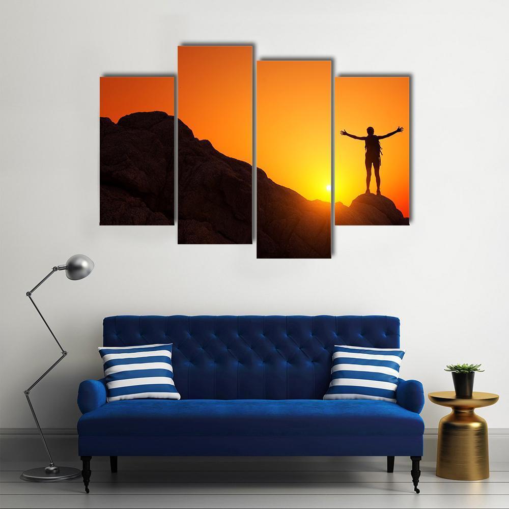 Man Celebrating Success Canvas Wall Art-4 Pop-Gallery Wrap-50" x 32"-Tiaracle