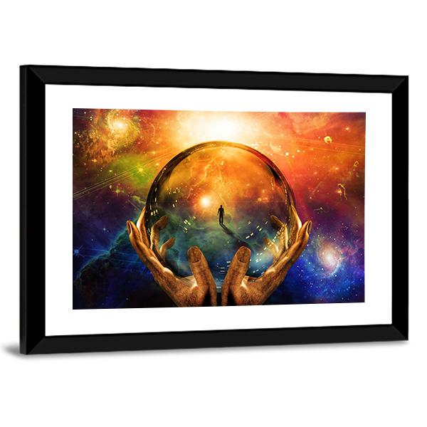 Man In Sphere Glass Canvas Wall Art-5 Horizontal-Gallery Wrap-22" x 12"-Tiaracle