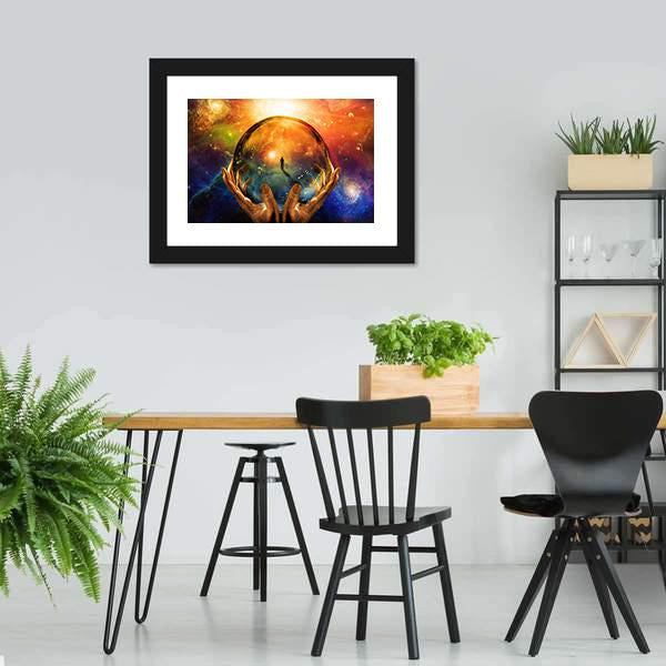 Man In Sphere Glass Canvas Wall Art-5 Horizontal-Gallery Wrap-22" x 12"-Tiaracle
