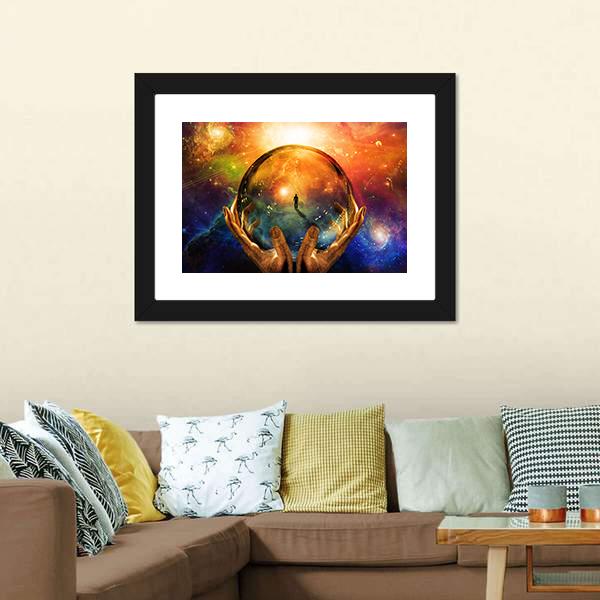 Man In Sphere Glass Canvas Wall Art-5 Horizontal-Gallery Wrap-22" x 12"-Tiaracle