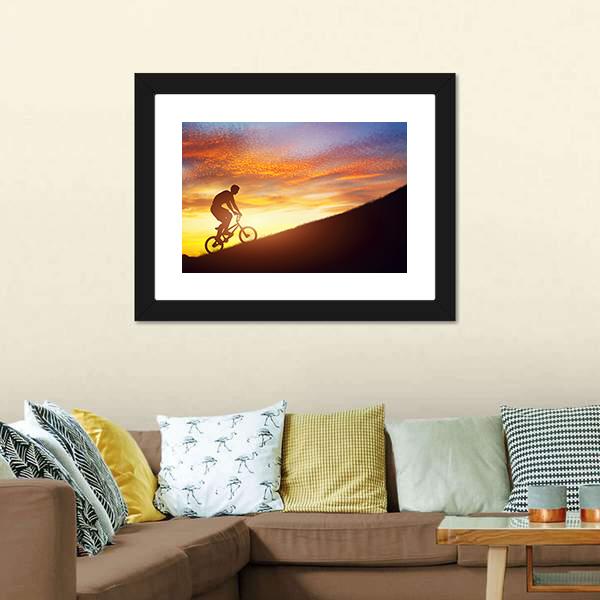 Man Riding Bmx Bike Canvas Wall Art-3 Horizontal-Gallery Wrap-25" x 16"-Tiaracle