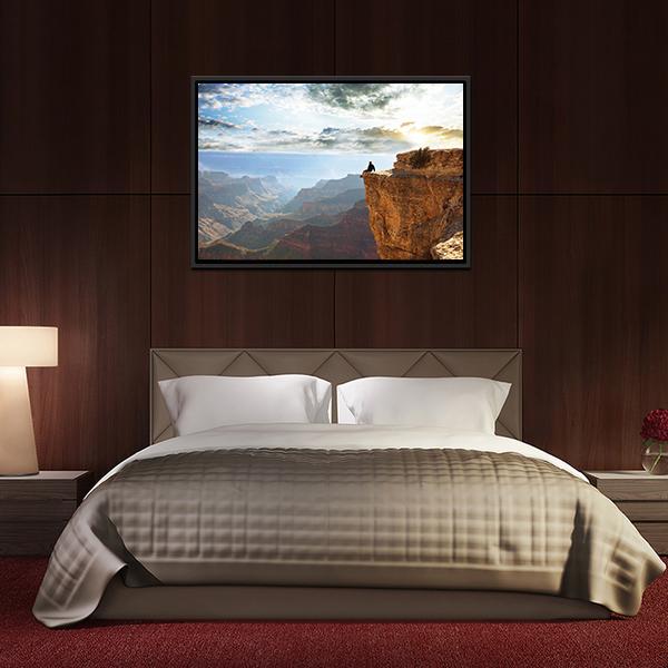 Man Sitting On Grand Canyon Canvas Wall Art-3 Horizontal-Gallery Wrap-25&quot; x 16&quot;-Tiaracle