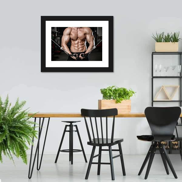 Man Training In Gym Canvas Wall Art-3 Horizontal-Gallery Wrap-25" x 16"-Tiaracle