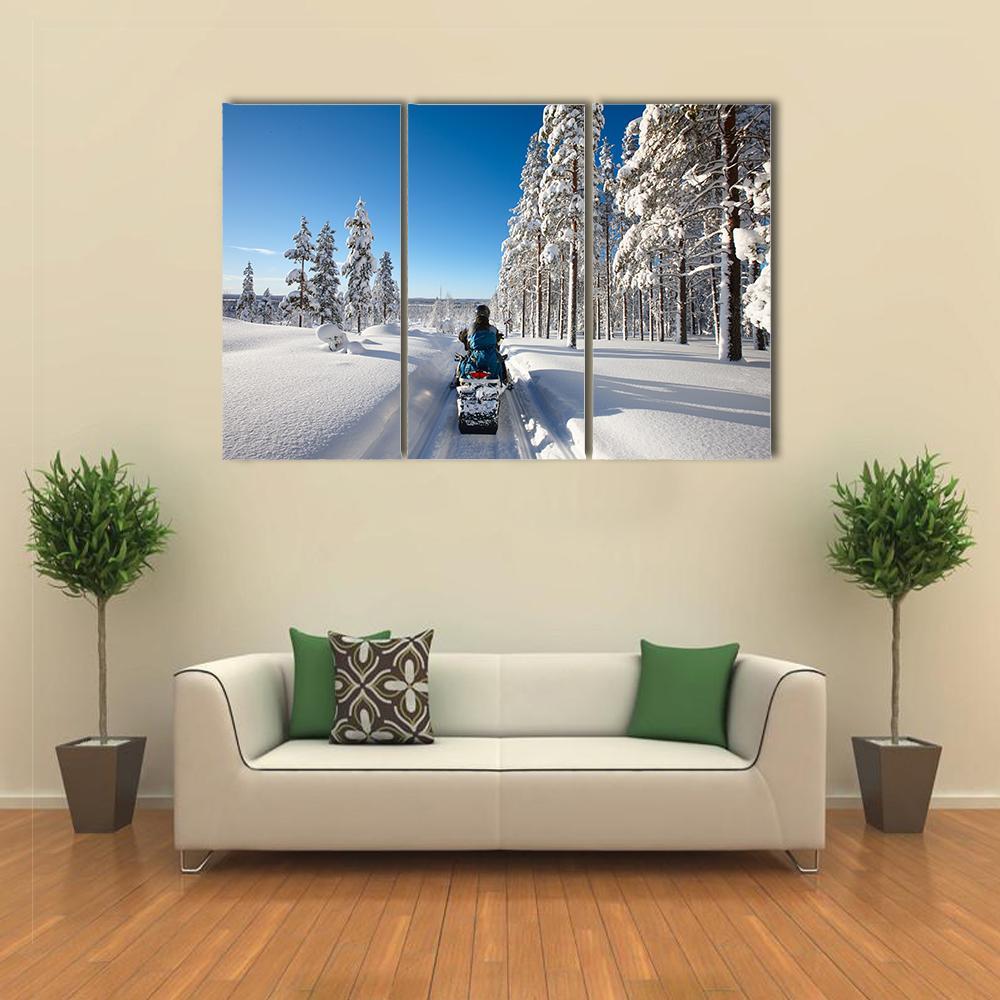 Traveling In Finnish Lapland Canvas Wall Art-3 Horizontal-Gallery Wrap-37" x 24"-Tiaracle