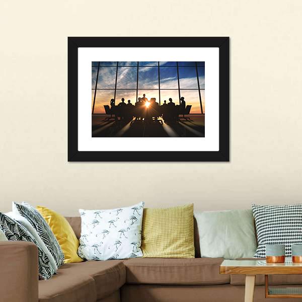 Management Team Silhouette Canvas Wall Art-3 Horizontal-Gallery Wrap-25" x 16"-Tiaracle