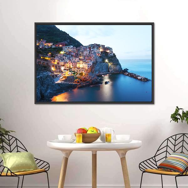 Manarola City Canvas Wall Art-3 Horizontal-Gallery Wrap-25" x 16"-Tiaracle
