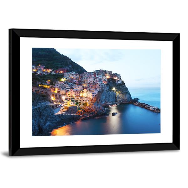 Manarola City Canvas Wall Art-5 Horizontal-Gallery Wrap-22" x 12"-Tiaracle