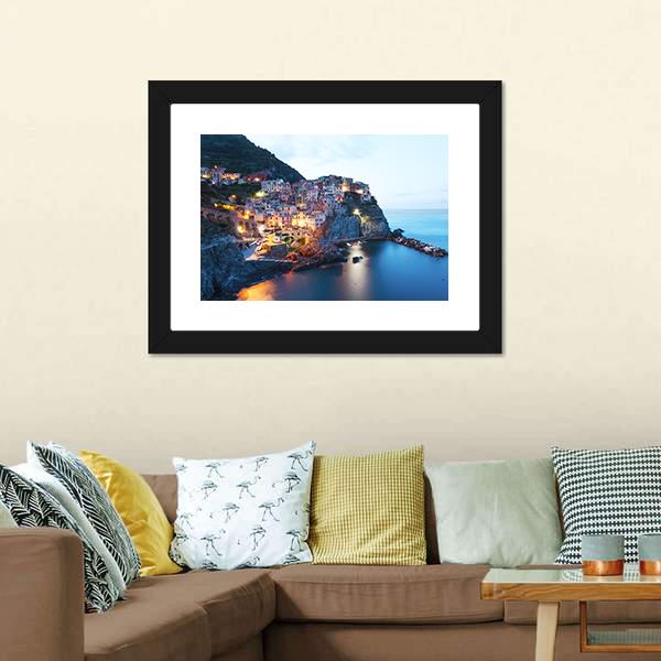 Manarola City Canvas Wall Art-3 Horizontal-Gallery Wrap-25" x 16"-Tiaracle