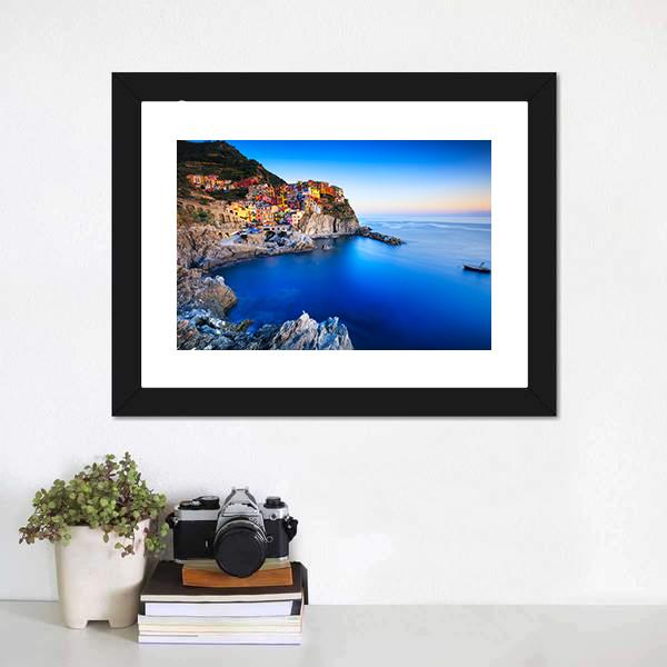 Manarola Town Italy Panoramic Canvas Wall Art-1 Piece-36" x 12"-Tiaracle