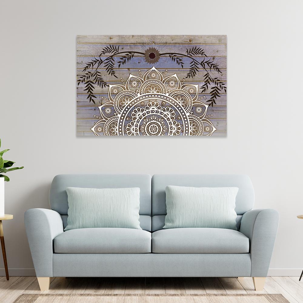 Mandala Design Pattern - Premium Canvas Wall Art-Gallery Wrap-12x8-Tiaracle