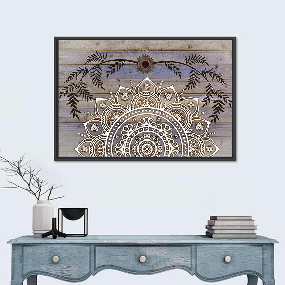 Mandala Design Pattern - Premium Canvas Wall Art-Gallery Wrap-12x8-Tiaracle