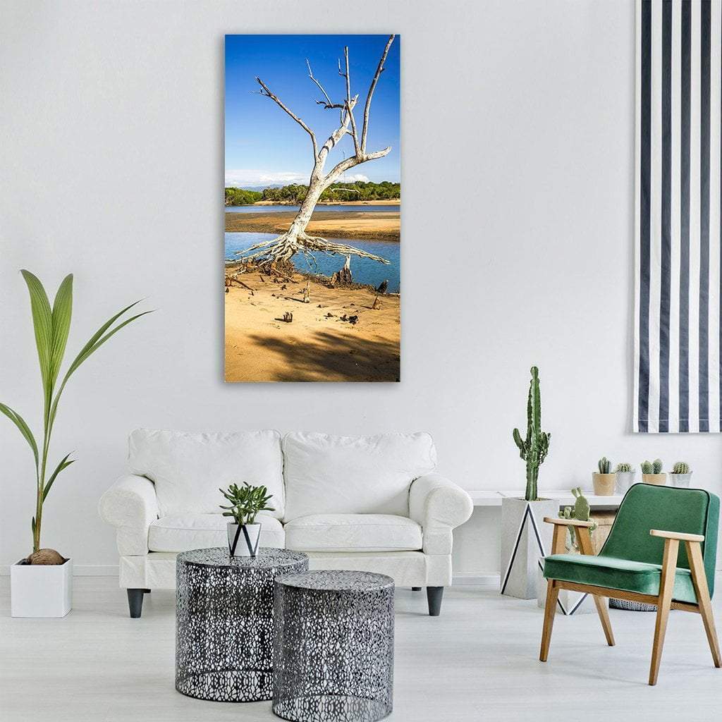 Mangrove Area With Lake Vertical Canvas Wall Art-1 Vertical-Gallery Wrap-12" x 24"-Tiaracle