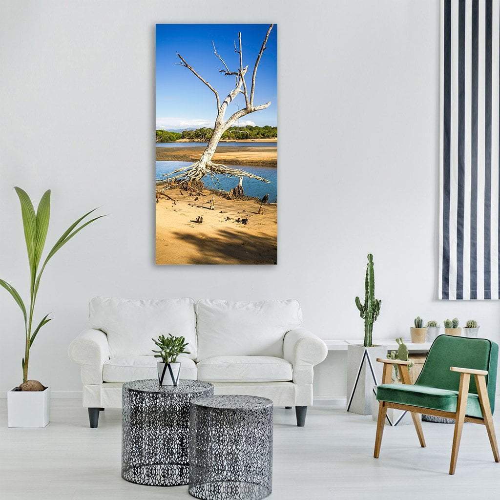 Mangrove Area With Lake Vertical Canvas Wall Art-3 Vertical-Gallery Wrap-12" x 25"-Tiaracle