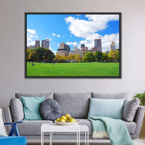 Manhattan Central Park Canvas Wall Art-3 Horizontal-Gallery Wrap-25" x 16"-Tiaracle