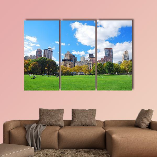 Manhattan Central Park Canvas Wall Art-3 Horizontal-Gallery Wrap-37" x 24"-Tiaracle