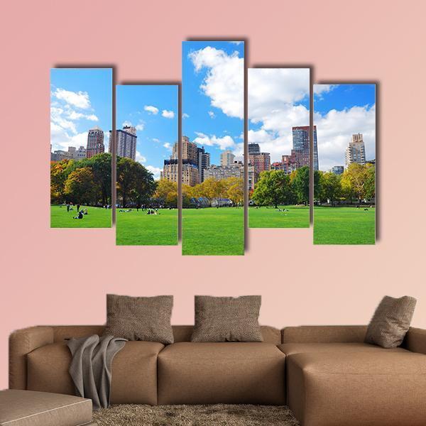 Manhattan Central Park Canvas Wall Art-5 Pop-Gallery Wrap-47" x 32"-Tiaracle