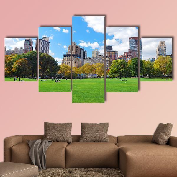 Manhattan Central Park Canvas Wall Art-5 Star-Gallery Wrap-62" x 32"-Tiaracle