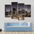 Manhattan Skyline At Night Canvas Wall Art-4 Pop-Gallery Wrap-50" x 32"-Tiaracle