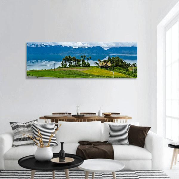 Maninjau Lake Panoramic Canvas Wall Art-1 Piece-36" x 12"-Tiaracle