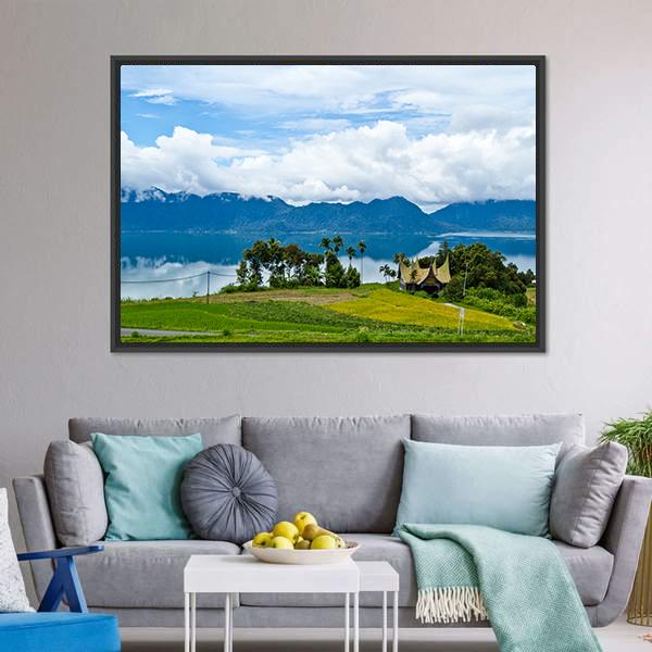 Maninjau Lake Panoramic Canvas Wall Art-1 Piece-36" x 12"-Tiaracle