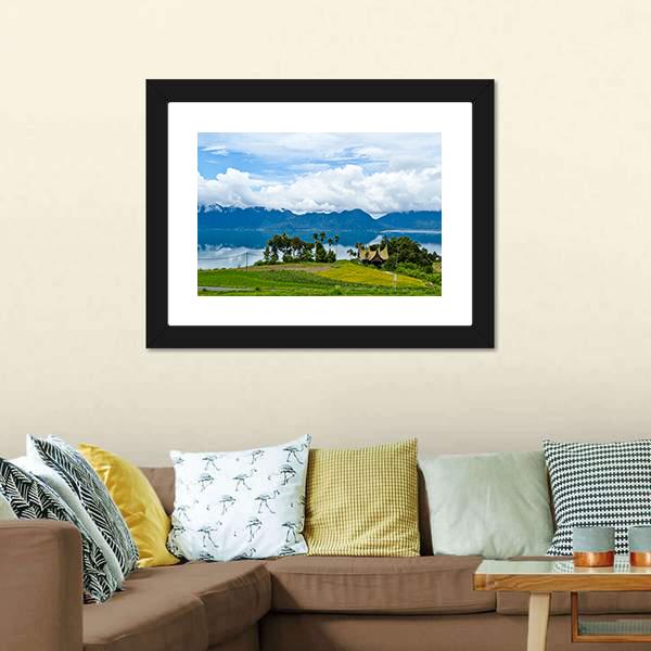 Maninjau Lake Panoramic Canvas Wall Art-1 Piece-36" x 12"-Tiaracle