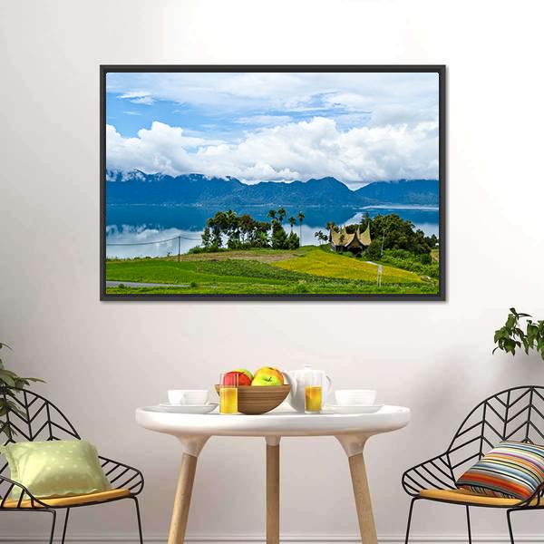 Maninjau Lake Panoramic Canvas Wall Art-1 Piece-36" x 12"-Tiaracle