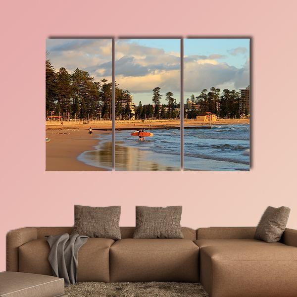 Manly Beach Sydney Canvas Wall Art-3 Horizontal-Gallery Wrap-25" x 16"-Tiaracle