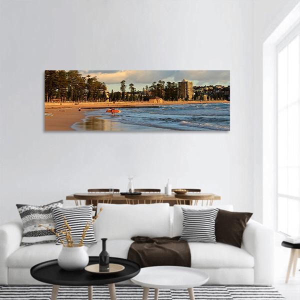 Manly Beach Sydney Panoramic Canvas Wall Art-1 Piece-36" x 12"-Tiaracle
