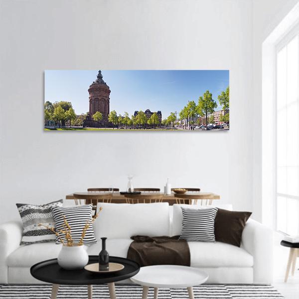 Water Tower Germany Panoramic Canvas Wall Art-3 Piece-25" x 08"-Tiaracle