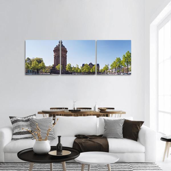 Water Tower Germany Panoramic Canvas Wall Art-3 Piece-25" x 08"-Tiaracle