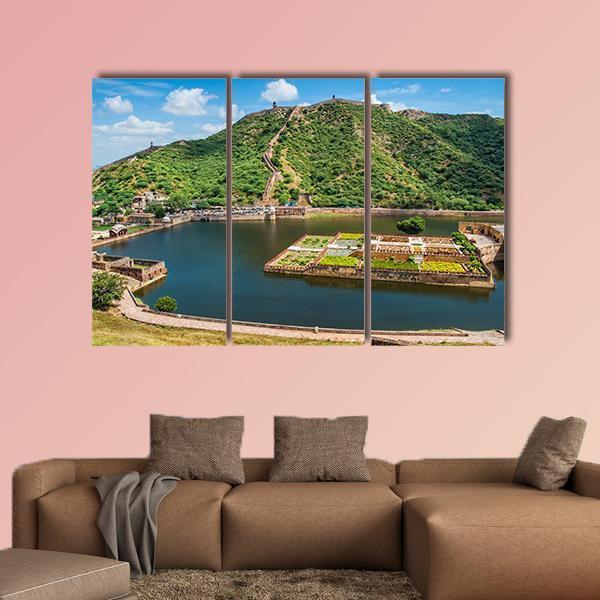 Maota Lake &amp; Garden Canvas Wall Art-3 Horizontal-Gallery Wrap-25" x 16"-Tiaracle