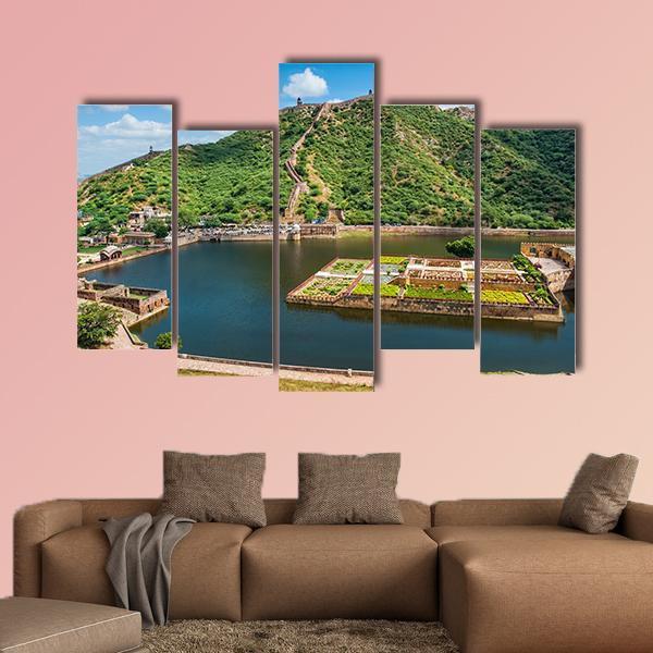 Maota Lake &amp; Garden Canvas Wall Art-5 Pop-Gallery Wrap-47" x 32"-Tiaracle