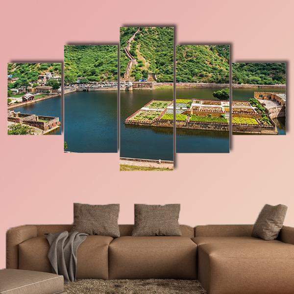 Maota Lake &amp; Garden Canvas Wall Art-5 Star-Gallery Wrap-62" x 32"-Tiaracle