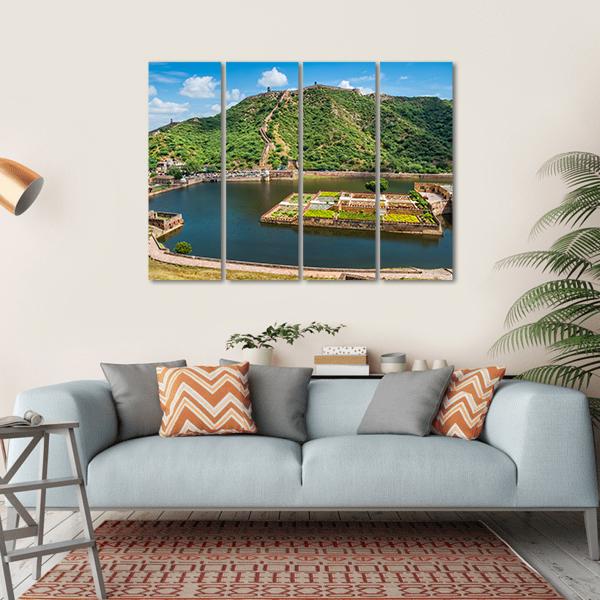 Maota Lake &amp; Garden Canvas Wall Art-4 Horizontal-Gallery Wrap-34" x 24"-Tiaracle