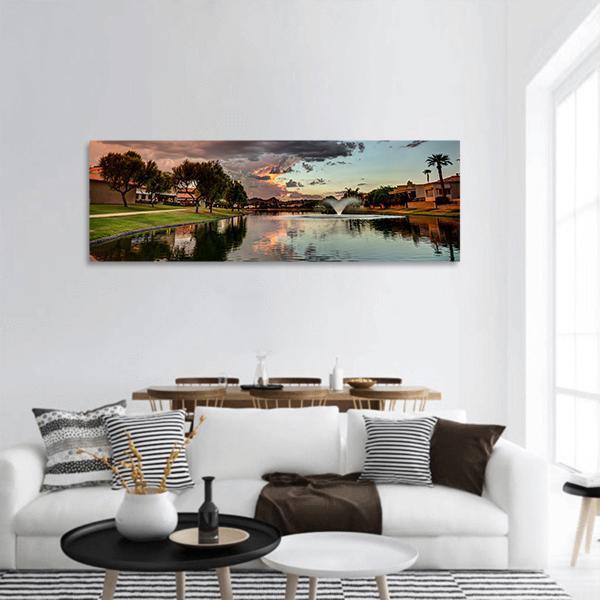 Marguerite Lake Panoramic Canvas Wall Art-1 Piece-36" x 12"-Tiaracle