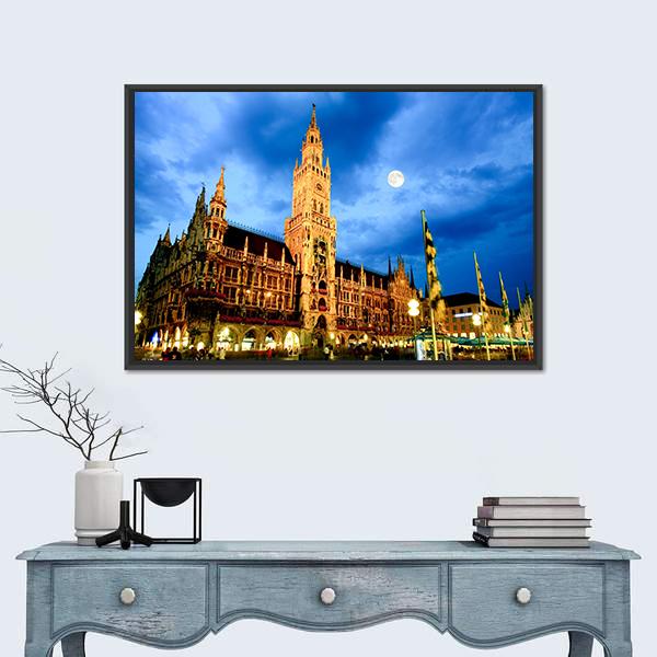Marienplatz Plaza In Munich Canvas Wall Art-3 Horizontal-Gallery Wrap-25" x 16"-Tiaracle