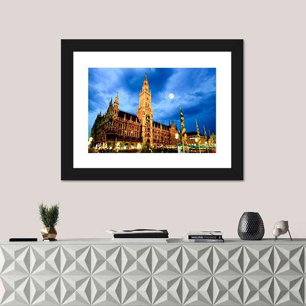Marienplatz Plaza In Munich Canvas Wall Art-3 Horizontal-Gallery Wrap-25" x 16"-Tiaracle
