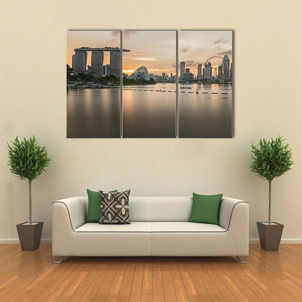 Marina Bay Sands And Singapore Flyer View Canvas Wall Art-3 Horizontal-Gallery Wrap-37" x 24"-Tiaracle