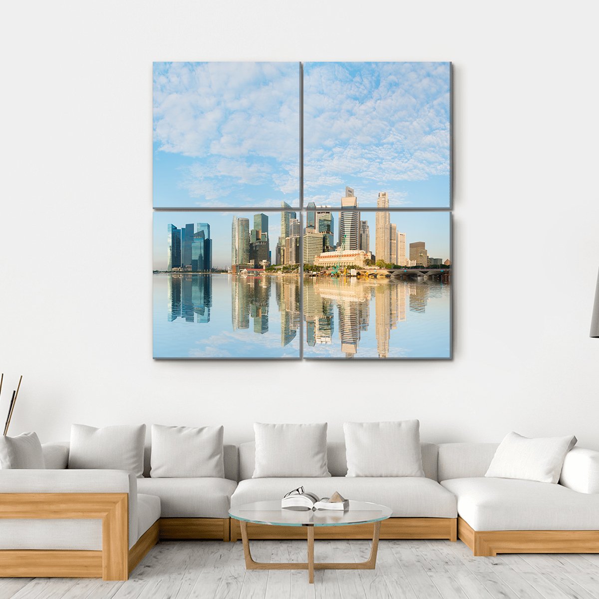 Marina Bay Sands Canvas Wall Art-4 Square-Gallery Wrap-17" x 17"-Tiaracle
