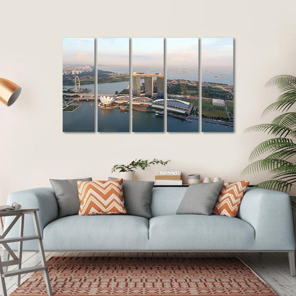Marina Bay Sands Hotel Canvas Wall Art-5 Horizontal-Gallery Wrap-22" x 12"-Tiaracle