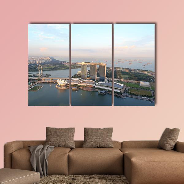 Marina Bay Sands Hotel Canvas Wall Art-3 Horizontal-Gallery Wrap-37" x 24"-Tiaracle
