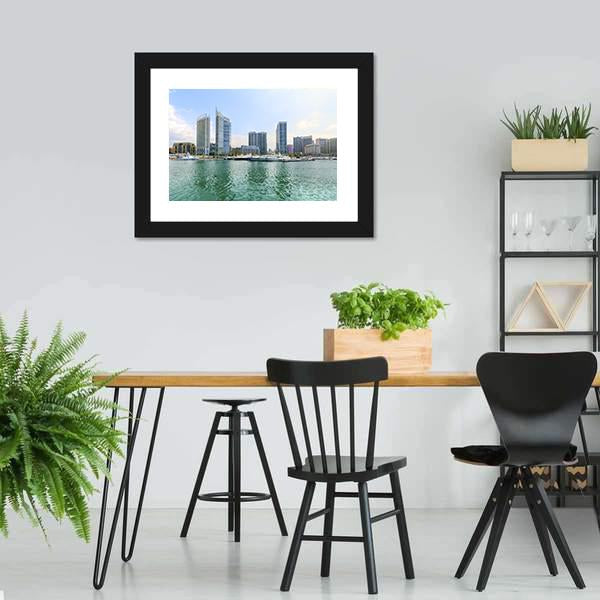 Marina In Zaitunay Bay Canvas Wall Art-3 Horizontal-Gallery Wrap-25" x 16"-Tiaracle