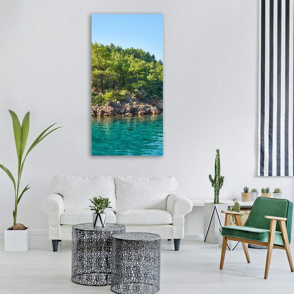 Marine Landscape With Mountains Vertical Canvas Wall Art-1 Vertical-Gallery Wrap-12" x 24"-Tiaracle