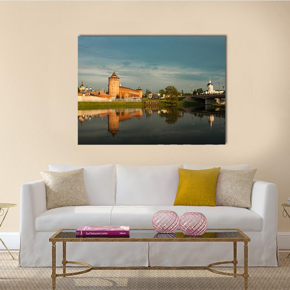 Marinkin Tower With Church Canvas Wall Art-1 Piece-Gallery Wrap-48" x 32"-Tiaracle