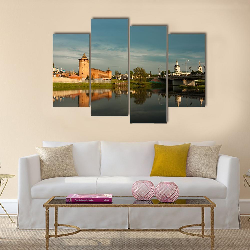 Marinkin Tower With Church Canvas Wall Art-4 Pop-Gallery Wrap-50" x 32"-Tiaracle