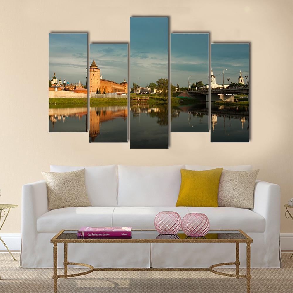 Marinkin Tower With Church Canvas Wall Art-5 Pop-Gallery Wrap-47" x 32"-Tiaracle