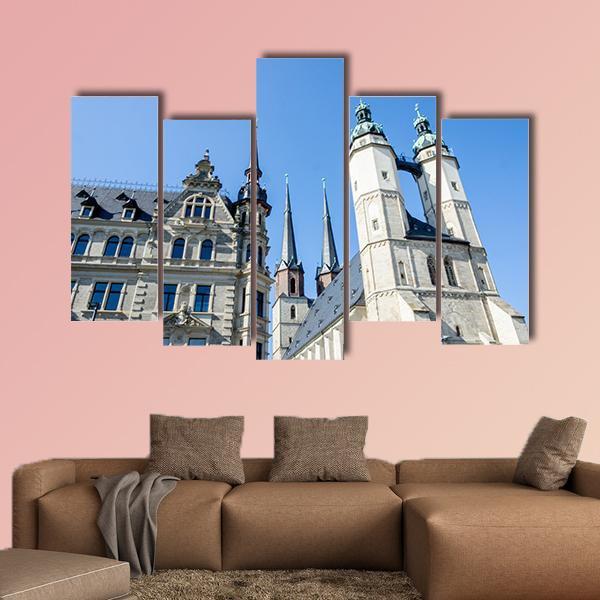 Church In Halle Canvas Wall Art-5 Pop-Gallery Wrap-47" x 32"-Tiaracle